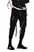 DUDHUH Cargo Pants for Men Techwear Hip Hop Harem Pants Streetwear Fashion Men’s Tactical Track Jogger Pants Black
