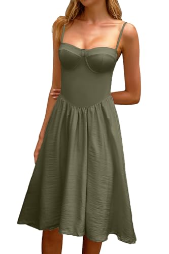 Image of CHYRII Women Fashion Summer 2025 Sweetheart Neck Spaghetti Straps Corset A-Line Long Sundress Midi Dress