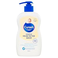 Curash Gentle Head To Toe Wash, 400ml - For Sensitive Skin, Hypoallergenic, Suitable for Newborns, With Calendula, Vitamin E And Glycerin - For Gentle Daily Cleansing And Bath Time