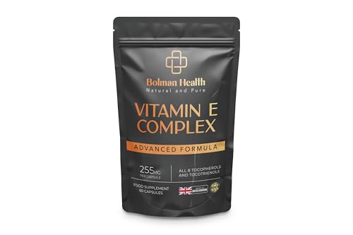 Vitamin E Complex Capsules | Full Spectrum with All 8 Tocopherols & Tocotrienols | 255mg High Strength Formula | Antioxidant Support | 60 Vegan Capsules | Non-GMO | Made in UK