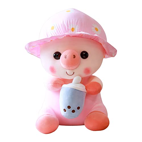 23cm Plüschtier Schwein, Kawaii Plüsch Kissen mit Bubble Tea Kuscheltier Gefüllt Plüsch Schwein Umarmungkissen Shiba Inu Plüschtier Kawaii Plushie Stofftier Spielzeug für Kinder Geschenke – Bild 3