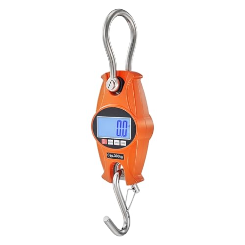 Hanging Scale, 300kg Digital Crane Scale Industrial Hanging Scale Handheld Mini Crane with Hooks Screen