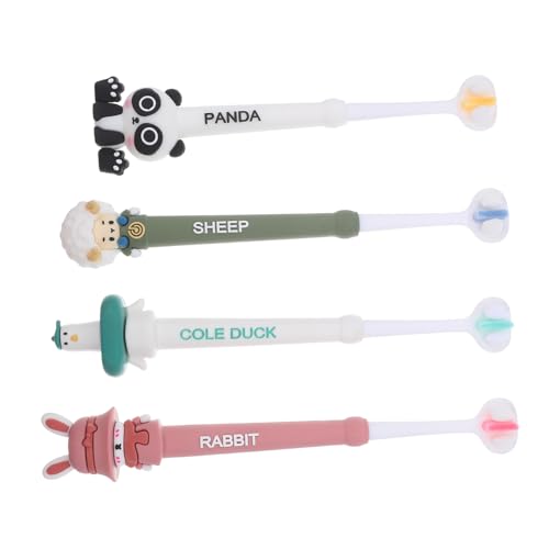 DEARMAMY 4 Piezas Cepillo de Dientes para Cerdas Suaves para Cuidado de Encías Sensibles Diseño de Tres Caras para Limpieza Completa Mango Ergonómico Fácil de Sujetar para Bebés y Pequeños