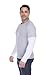 Pimatee 2025 100% Cotton Man's 2 Piece Thermal 2-fer Long Sleeve Jersey Tee (US, Alpha, Large, Regular, Regular, Heather Grey+Black)
