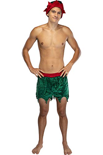 INTIMO Mens' Elf Boxer Shorts w/Hat Crushed Velvet Underwear