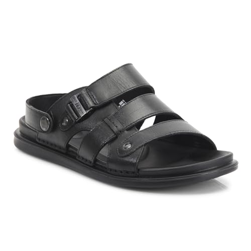 Image of ID Men's Leather Comfort-Fit Velcro Smart Casual Sandals