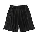 SOEDZUNG Unisex Cotton Tear Away Shorts with Side Zippers for Post Surgery Recovery, Bedridden Patients, and Easy Diaper Change(Black,L)