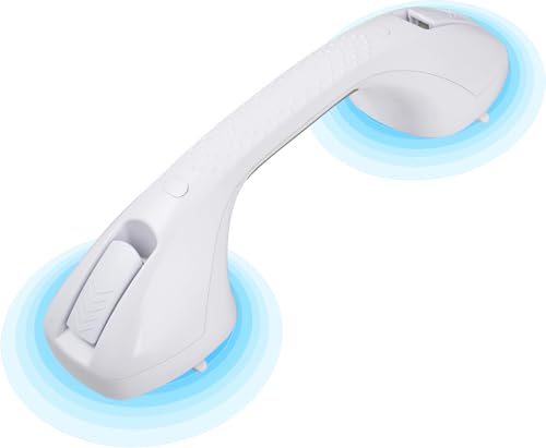 Poignée Ventouse sans PerçAge 40 cm, Poignée Douche Ventouse pour Senior, Poignée de Douche avec Indicateur de Montage, AntidéRapant, Amovible