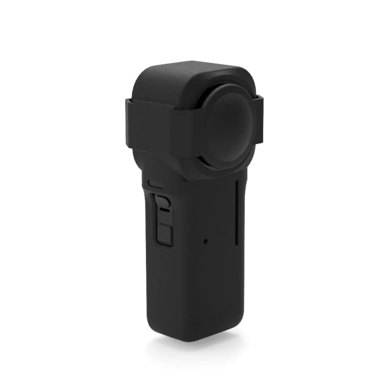 ELFOG® Pulu Z Silicone Protective Case with Lens Cover for Insta360 One RS 1-Inch 360 Edition(Black) Sports Action Camera Accessories