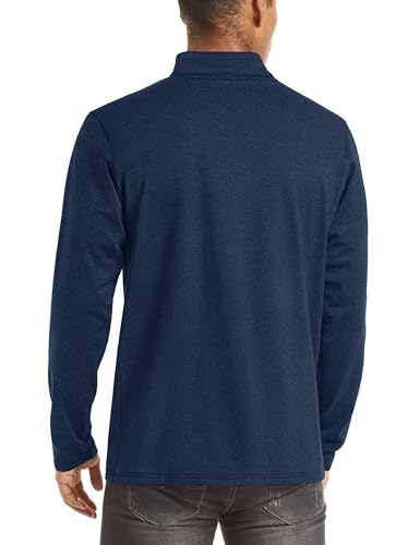 Image of TACVASEN Men's Sports Shirts 1 /4 Zip Long Sleeve Fleece Lined Running Workout Pullover Tops Sweatshirt