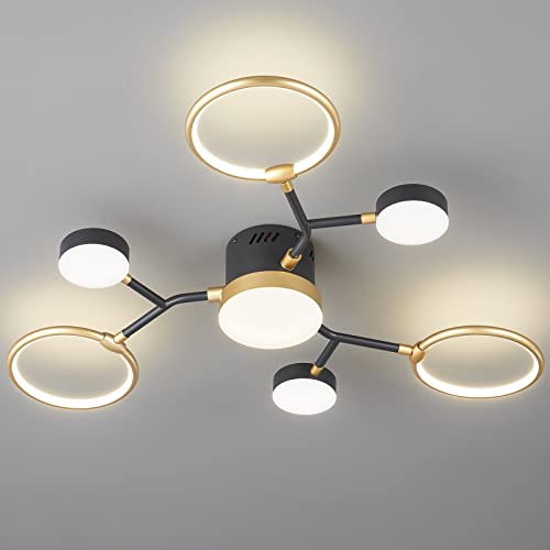 Lustre 11-Light style farmhouse rustique en métal bicolore 4000K