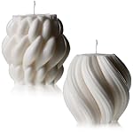 2 Pcs Knot Ball and Swirl Pillar Candles Large Handmade Scented Soy Wax Bubble Aesthetic Candle for Housewarming Gift Room Shelf Decor