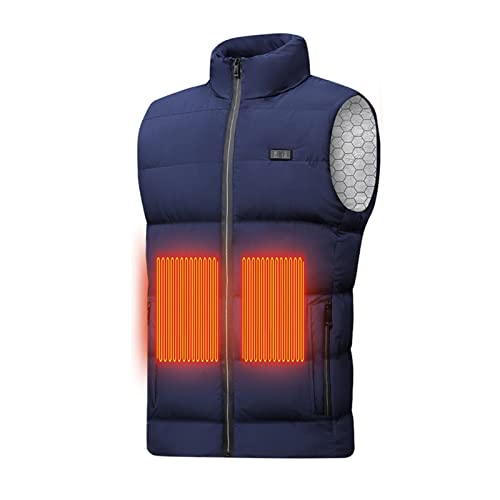 OldPAPA Verwarmd vest voor mannen en vrouwen - USB elektrisch verwarmd gilet, 9 verwarmingszone, verwarmd jack lichtgewicht met 3 verwarmingsniveaus, verwarmde bodywarmer voor buiten, fietsen, vissen (batterij niet inbegrepen)