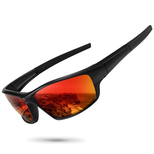 Image of Polarized Sports Sunglasses for Men Women Driving Cycling Fishing Wrap Around Sun Glasses UV400 Protection