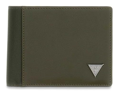 Porte-monnaie GUESS Berna bifold en cuir vert militaire chic