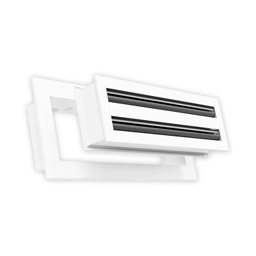 QuietCool 12x4 Modern Design AC Grille - Aluminum White - Air Vent - Linear Slot Diffuser - Register Grille for Heating and Cooling - Compatible with Ceiling Wall or Floor Registers