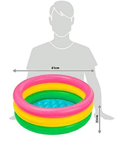 Image of Sunrise Intex Inflatable Baby Pool / Baby Bath tub / Baby Swimming Pool for Kids 0-3 Years | Trilayered Pool | for Boys & Girls | 2 feet | Multicolour
