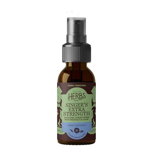 Herbs Etc. Singer's Saving Grace Extra Strength - Herbal Remedy Spray Aids Throat Comfort & Health - Soothing Hydrating Throat Support - Throat Relief Spray with Licorice - 1 fl oz (About 75 Serving)