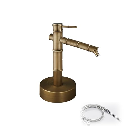 Fuente Jardin Exterior de Metal Anticongelante, Columna de Agua Vertical Cilíndrica, Grifo Jardin para Riego, Lavado, Granjas, Pastos y Patios(13in/34cm)