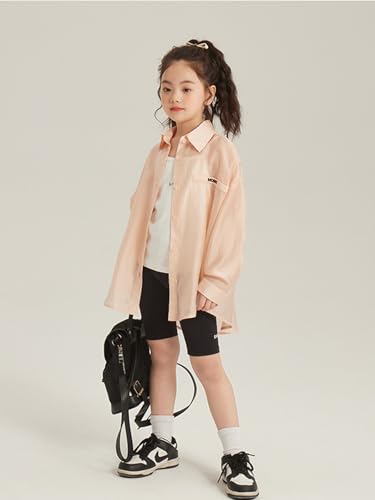 Image of 2026 Premium Girls Button Down Shirt, Long Sleeve Collared Blouse with Chest Pocket