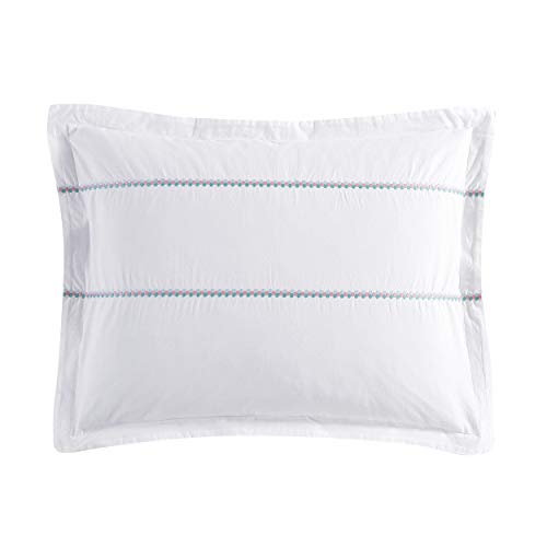 Poppy & Fritz | Alice Embroidered Collection | Duvet Cover Set - 100% Cotton, Ultra Soft & Breathable, Reverisble Bedding With Matching Shams, King, White #TOP5