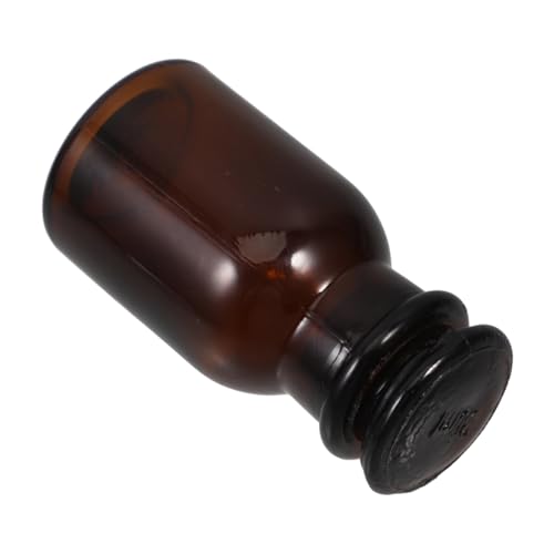 HAWILLOSCH Wide Mouth Reagent Bottle 30ml Brown Glass Chemical Lab Sample Container Refillable Amber Bottle for Water