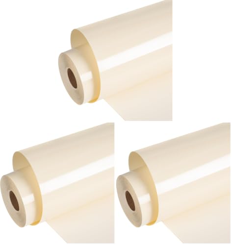 Image of HTVRONT Beige Heat Transfer Vinyl Roll - 12 inch x 30ft Beige Iron on Vinyl for Shirts, Light Brown HTV Vinyl Easy to Use, Easy to Cut & Weed for Heat Transfer Vinyl Design (Pack of 3)