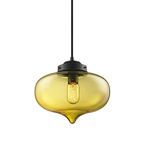 Verre coloré ajustable et style Edison pour ce lustre suspendu original Lumina