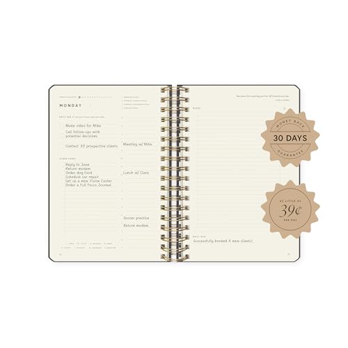 Full Focus Leather Coil Planner by Michael Hyatt - The #1 Daily Planner to Set Annual Goals, Increase Focus, Eliminate Overwhelm, and Achieve Your Biggest Goals - Hardcover (Navy Blue) - Image 5