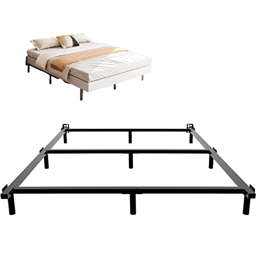 Vtwazast Queen Bed Frame,9 Inch Heavy Duty Base For Box Spring, 9-Leg Support,Easy Assembly,Non-Slip,Noise-Free, Black #TOP1