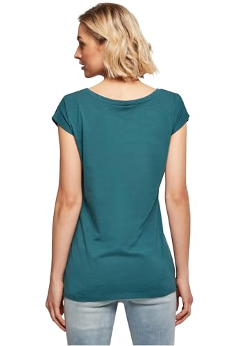 Build Your Brand BB013-Ladies Wide Neck tee Camiseta Mujer, Teal, L