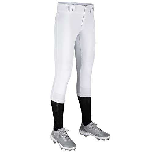 Champro Women's Tournament Traditional Low-Rise Polyester Softball Pant, Medium, White #TOP1