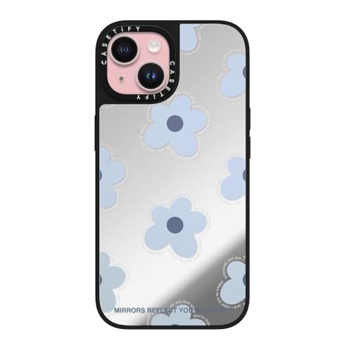 CASETiFY MagSafe �Ή��~���[ iPhone 15 �P�[�X [���ː� / 1.5m����̗����������N���A / MagSafe �ɑΉ�] - I Hope - �V���o�[ (�u���b�N�o���p�[)