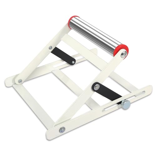 Image of TXPZOH Adjustable Cutting Machine Support Frame Table Saw Stand with Roller Height Adjustable 55-135mm Metal Cutting Machine Work Support Stand Foldable Metal Cutting Machine Attachment