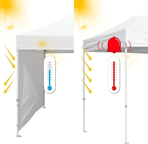 Image of Eurmax USA 10x10 Pop Up Canopy SunWall-UV Protection for Tents,Blocks Sunlight&Wind,Water Resistant Side Wall Only,Easy Hook & Loop Installation,Fit for 10FT Straight Leg Shelters&Gazebo,Grass Green