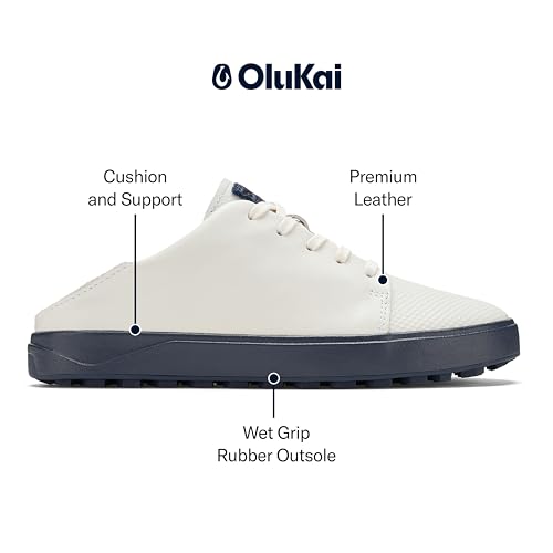 Image of OluKai Wailea Women's Golf Shoes, Spikeless Golf Shoes, Supple Full-Grain Leather & Contoured Footbed, Waterproof & Stain-Resistant