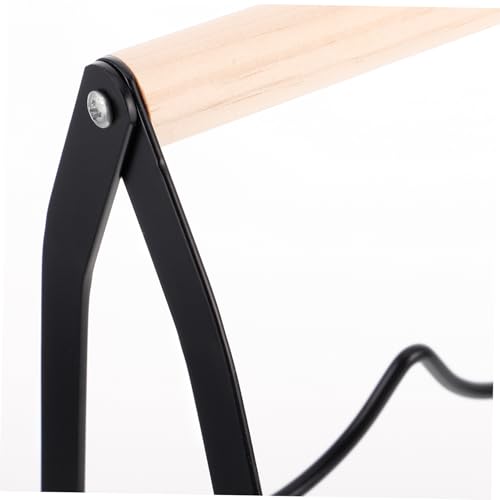 Soporte plegable de vino de hierro y madera para mesa miniatura 3