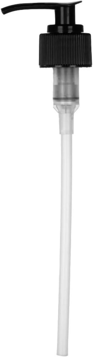 24-410 Black Lotion & Soap Pump Dispenser with Ribbed Collar & Locking Saddle Head for 8 oz & 16 oz Bottles (Pack of 5)