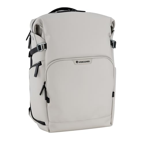 Image of VANGUARD VEO Lite B25L Camera & Everyday Backpack (Cream) - Fits Full-Frame Camera with 70-200mm Attached + 3-4 Lenses, 16 inch Laptop Storage, 3-Way Access, Convertible Daypack Design