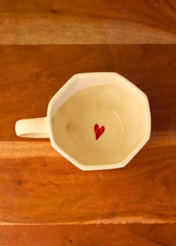 Image of Handcrafted Ceramic Heart Mug 220ml | Cute Red Heart Coffee & Tea Cup | Premium Handmade Mug for Home, Office, Couples Gift, Valentine Gift