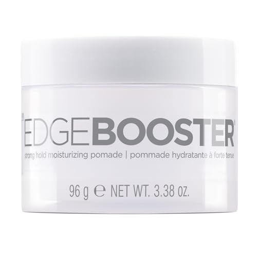 Style Factor EDGE BOOSTER Strong Hold Moisturizing Pomade - Keratin Argan & Chia Seed Oil Formulated Styling Gel for Hydration, High Shine, Edge Control for All Hair Types (Standard Size, 3.38oz)