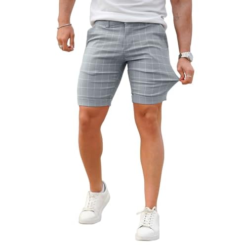 GINGTTO Mens Casual Dress Shorts Stretch Slim Fit Quick Dry 9 Inch Inseam 28 Black