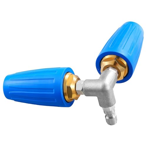 Fangxuee Fixation de Gouttière pour Nettoyeur, Nettoyeur à Double Buse Turbo avec Connecteur de 1/4 Pouce, 4000 PSI