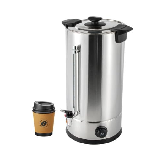 Electric Hot Water Pot Urn, 25L Stainless Steel Catering Tea Urn Coffee Boiler, Instant Heating, Auto-Shutoff/Boil Dry Protection, Large Hot Drink Dispenser