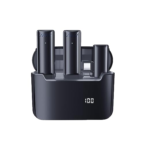 summina Micrófono Lavalier inalámbrico para teléfono móvil micrófono de bebedero omnidireccional de 360 ° reducción de ruido compatible con tablet smartphone Android tipo