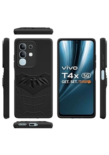 Image of Amazon Brand - Solimo Back Cover for Vivo T4X / IQOO Z10X 5G | 3D Silicon with Cloth | Shockproof | Stylish Bumper Case (Black)