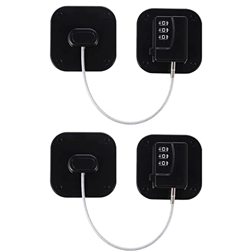 Geliking 2 Pcs Password Fridge Lock, Children Safety Refrigerator Door Lock, Cabinet Lock, Kids Security Window Lock with Strong Adhesive (Black)
