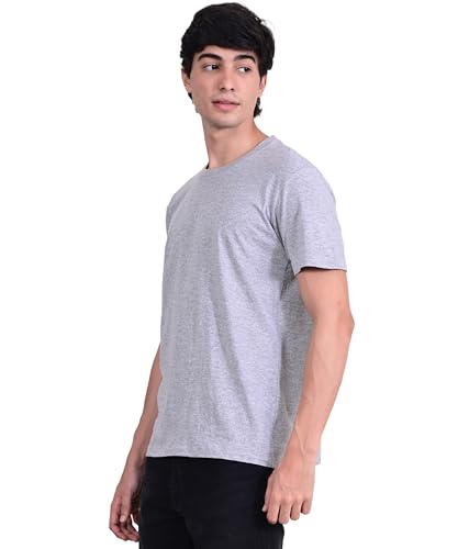 Image of Unisex Round Neck Plain T-Shirt | Combed Bio-Washed Ring Spun Cotton for Men & Women, Short Sleeves
