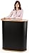 Trade Show Podium Counter with Shelf, Oval Shape, 41” High Wood Grain Top, Packs Into Included Carry Bags