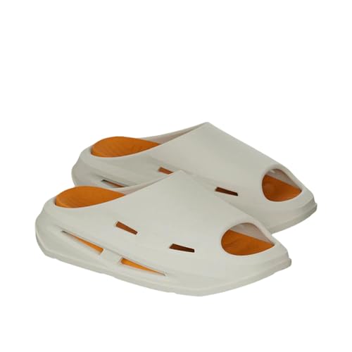 YIMAISZQ Chanclas Hombre Hombres Anti-Slip Sports Sporters Male, Suave Y Cómodo, Sandalias Abiertas, Casa En La De Zapatos Al Aire Libre-Naranja Blanca-40-41